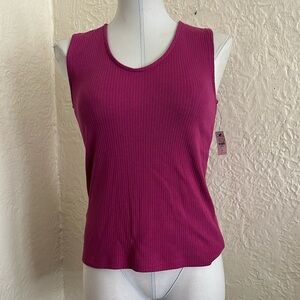Talbots Petite NWT Ribbed Berry Tank Top Petite XS